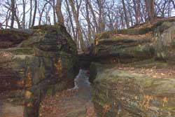 a rock crevice that the Gorge trail goes through.