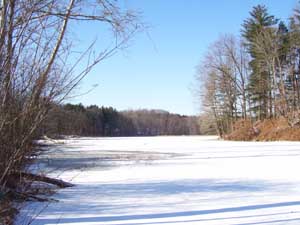 A photograph of kendall Lake in the winter.